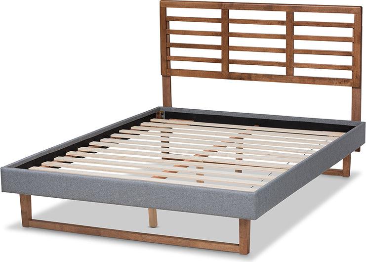 Wholesale Interiors Beds - Rina King Bed Dark Gray & Ash walnut
