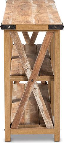 Wholesale Interiors Consoles - Angelo Modern and Contemporary Rustic Oak Brown Finished Wood Console Table
