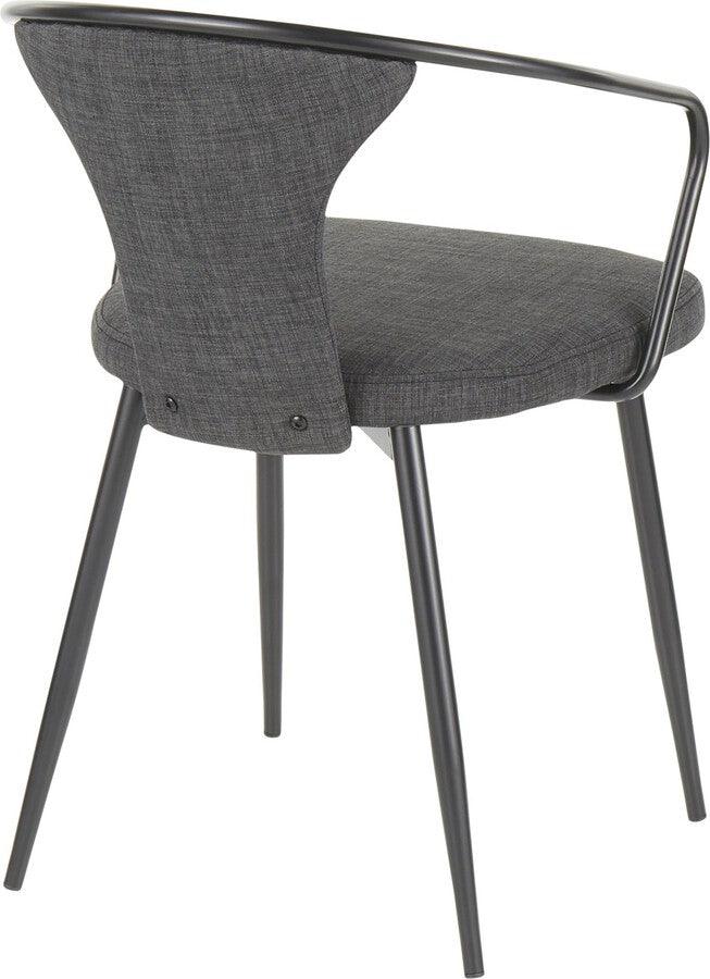 Lumisource Accent Chairs - Waco Upholstered Chair 29" Black Metal & Gray Fabric