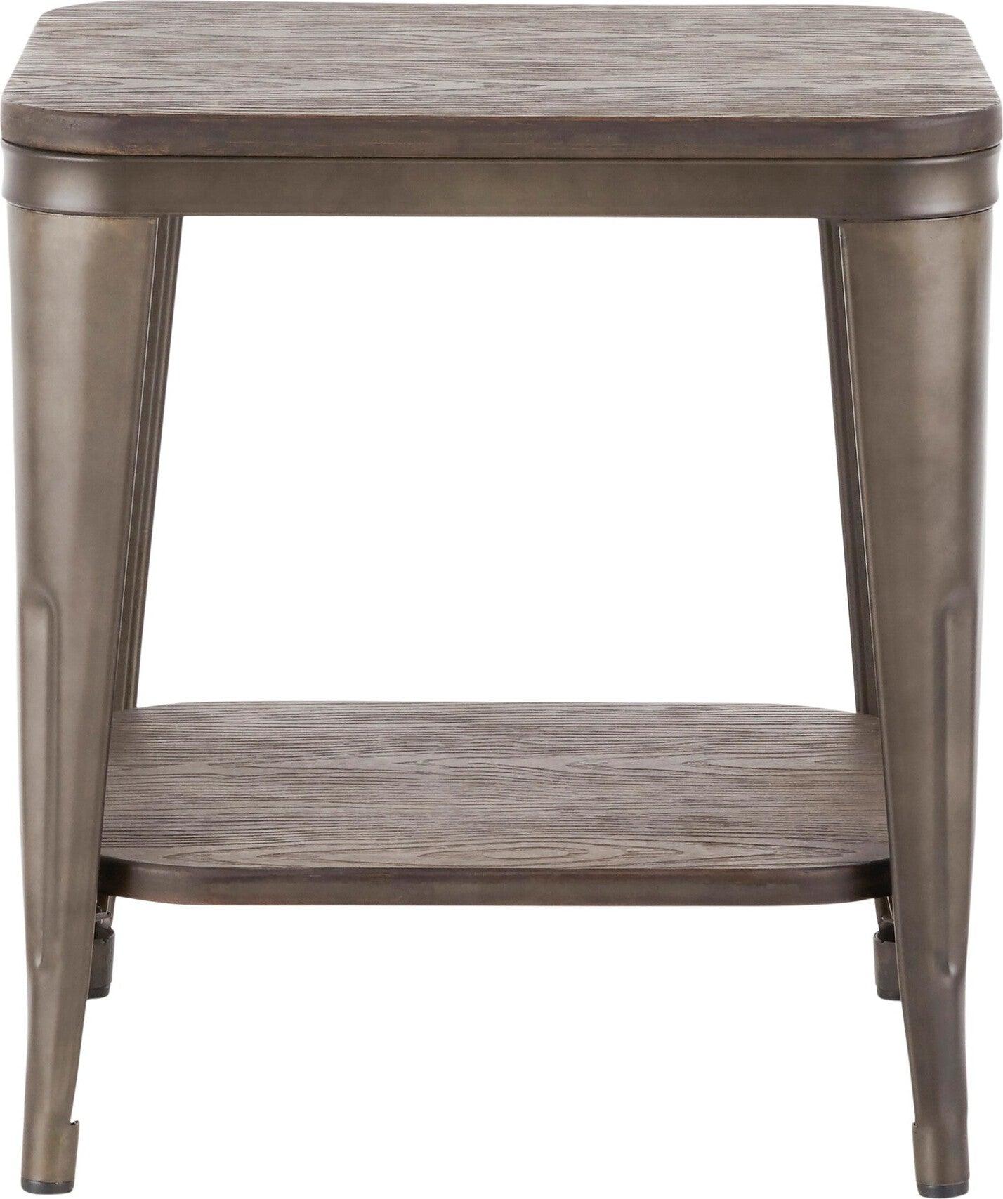 Lumisource Side & End Tables - Oregon End Table Antique & Espresso Bamboo