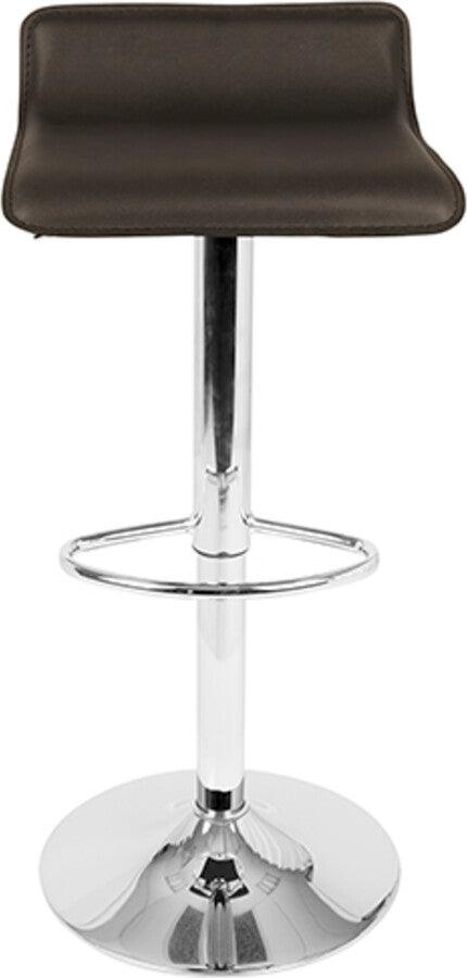 Lumisource Barstools - Ale Contemporary Adjustable Barstool in Brown PU Leather - Set of 2