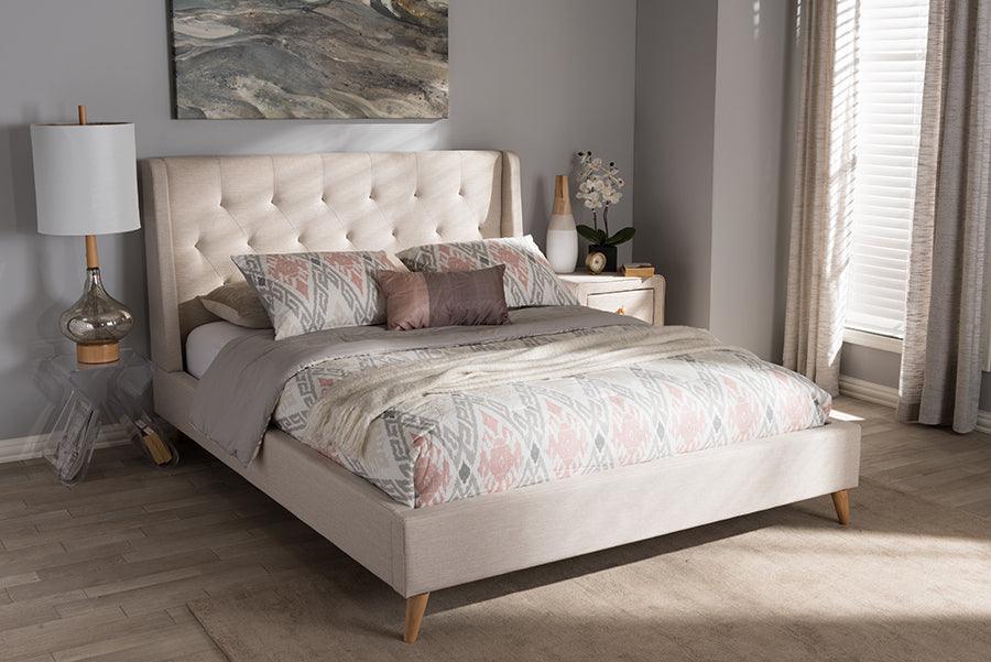 Wholesale Interiors Beds - Adelaide Queen Bed Light Beige