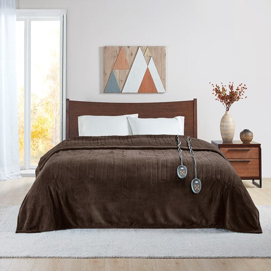 Olliix.com Heated Blankets - Blanket Chocolate Queen