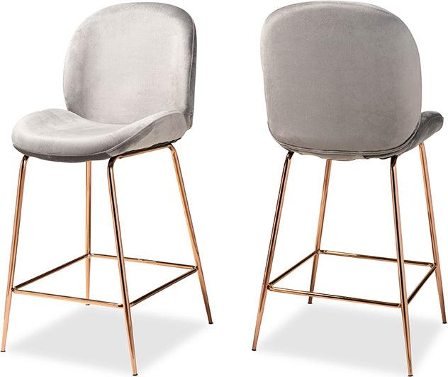 Wholesale Interiors Barstools - Lander Bar Stool Gray & Rose Gold (Set of 2)