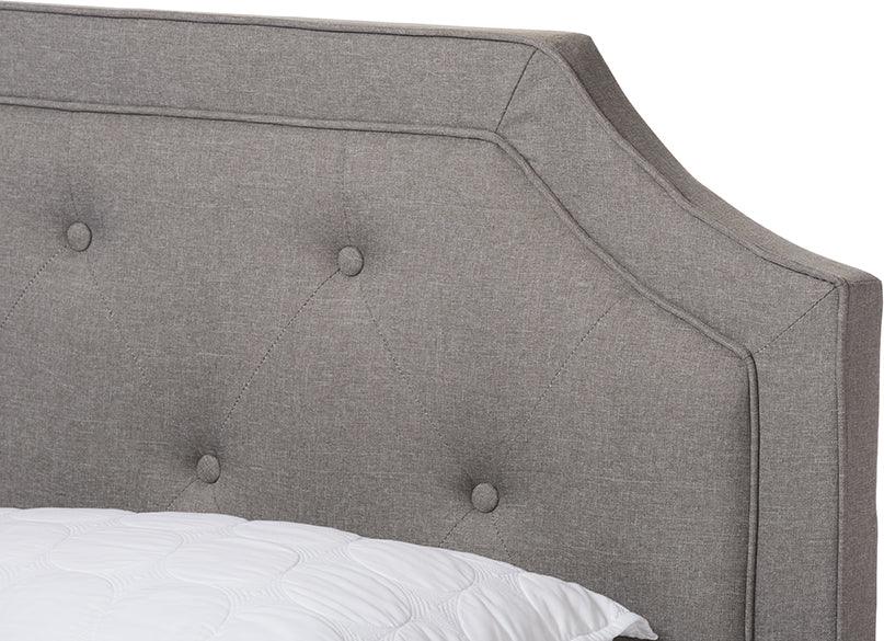 Wholesale Interiors Beds - Willis Modern And Contemporary Light Grey Fabric Upholstered Queen Size Bed