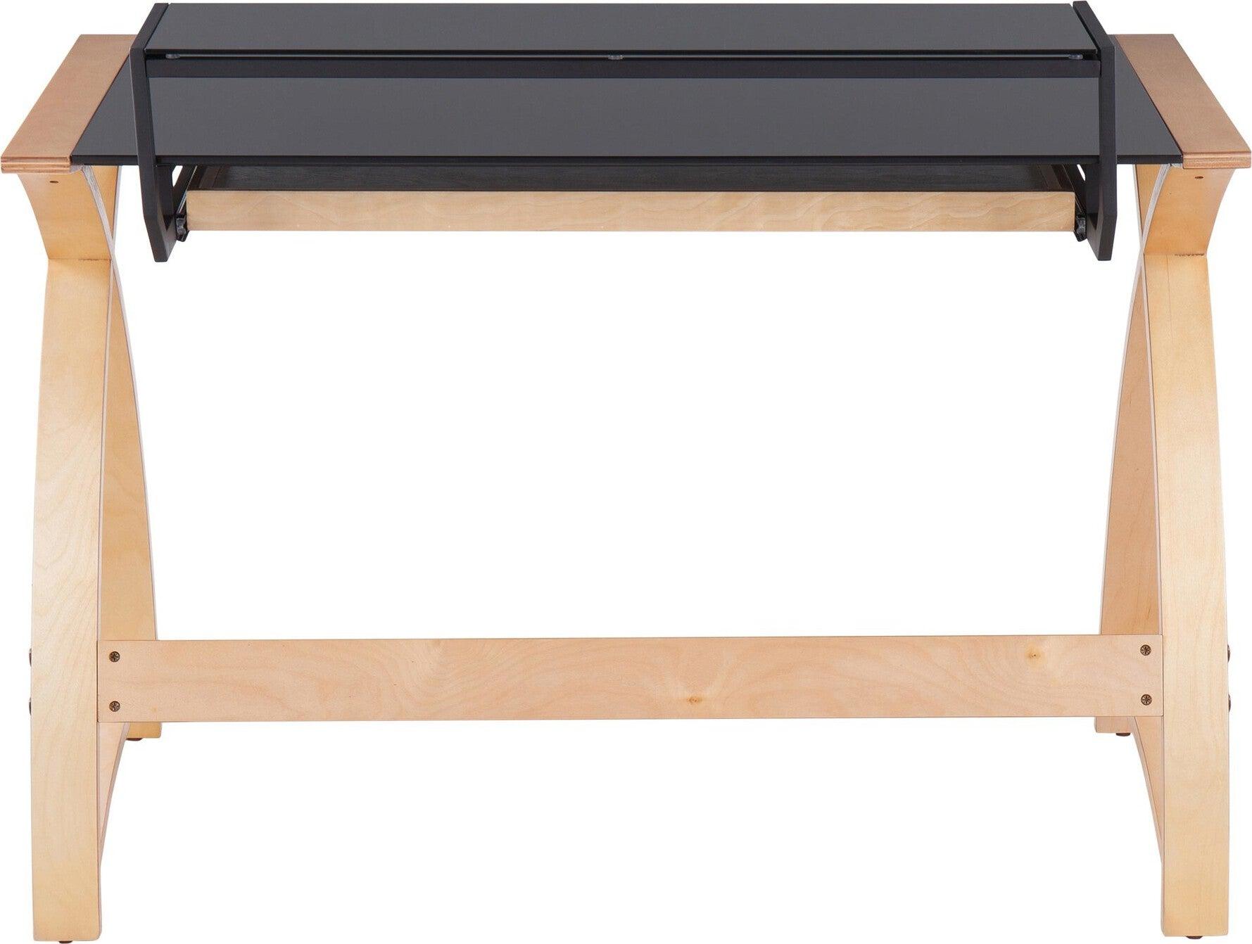 Lumisource Desks - Bentley Office Desk Natural & Black