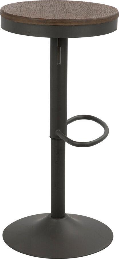 Lumisource Barstools - Dakota Industrial Adjustable Barstool in Brown and Grey - Set of 2