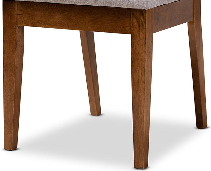 Wholesale Interiors Dining Sets - Suvi Grey Fabric Upholstered and Walnut Brown Finished Wood 7-Piece Dining Set
