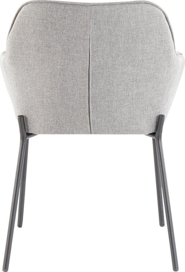 Lumisource Dining Chairs - Daniella Contemporary Dining Chair in Black Metal & Grey Fabric - Set of 2