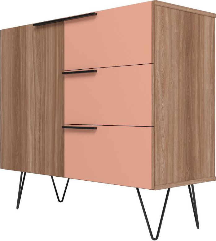 Manhattan Comfort Dressers - Beekman 35.43 Dresser in Brown and Pink