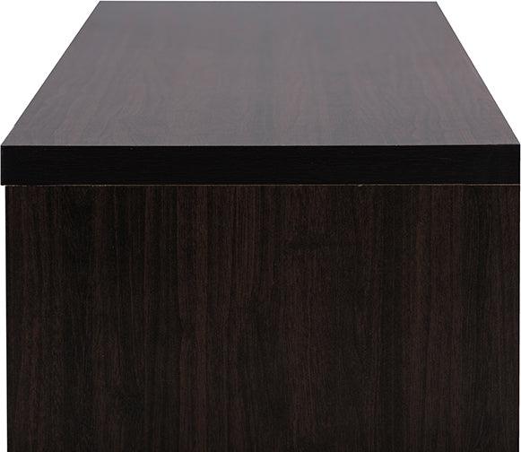 Wholesale Interiors TV & Media Units - Beasley 70-Inch Dark Brown TV Cabinet with 2 Sliding Doors and Drawer