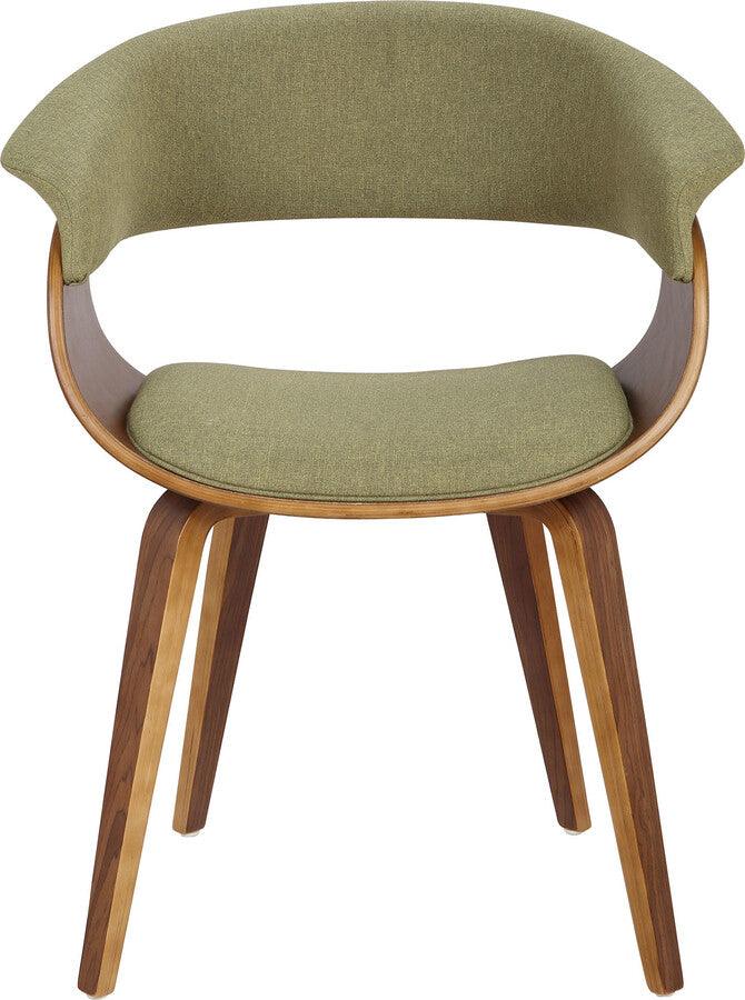 Lumisource Dining Chairs - Vintage Mod Mid-Century Modern Dining/Accent Chair in Walnut and Green