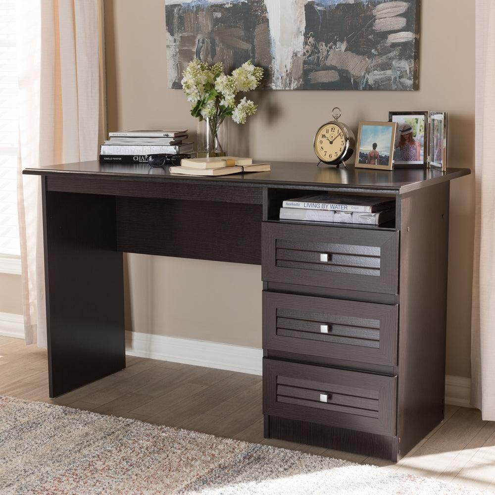 Wholesale Interiors Desks - Carine Modern And Contemporary Desk Wenge Brown