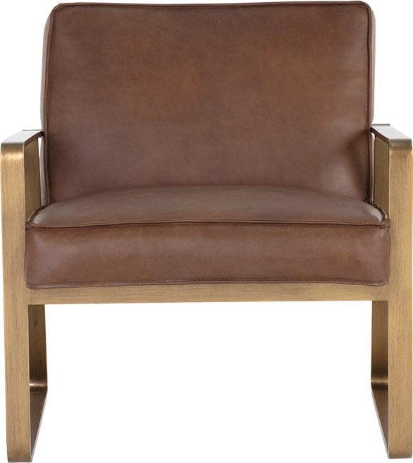 SUNPAN Accent Chairs - Kristoffer Lounge Chair Vintage Caramel Leather