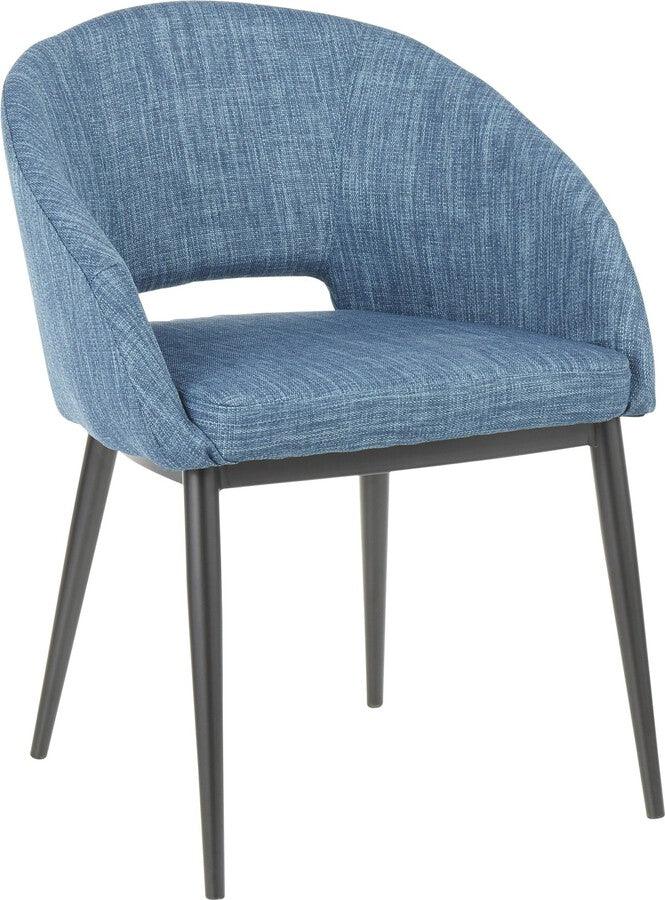 Lumisource Accent Chairs - Renee Chair 31" Black Metal & Blue Fabric