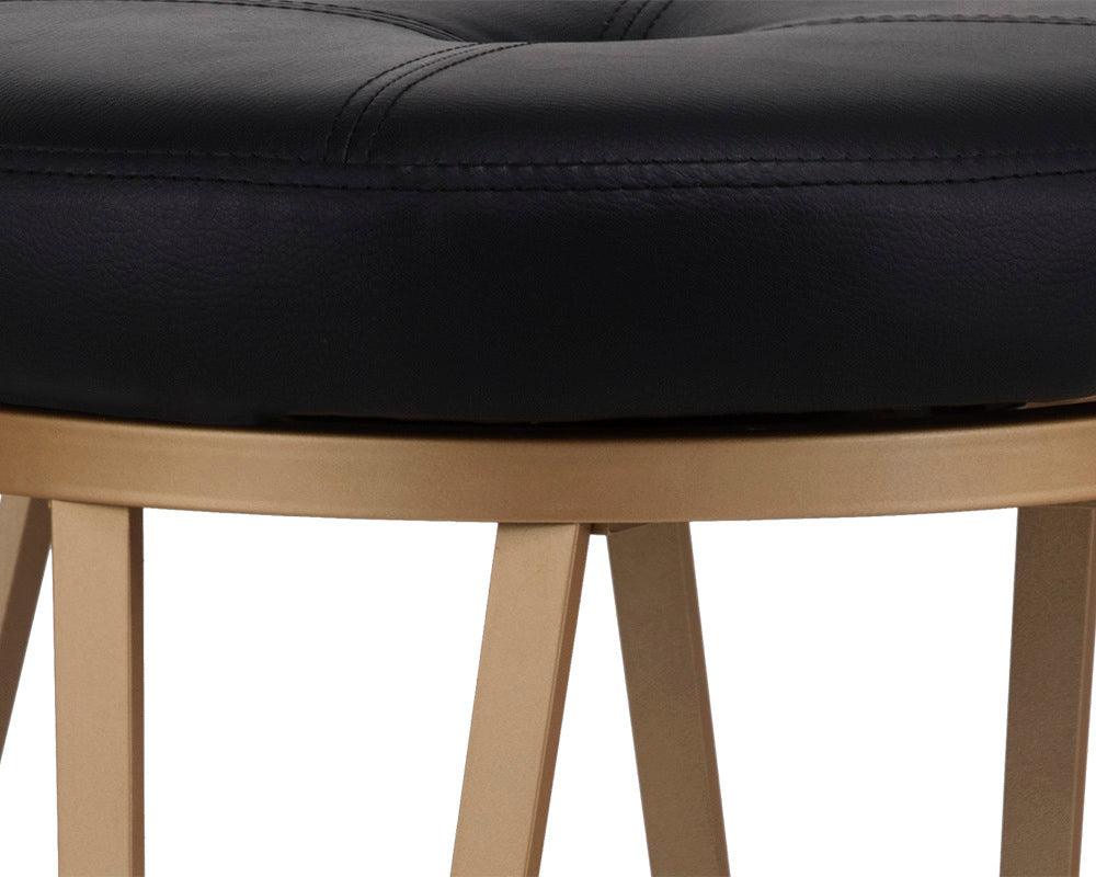 SUNPAN Barstools - Matthews Swivel Counter Stool - Champagne Gold - Onyx