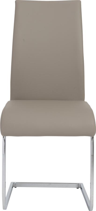 Euro Style Dining Chairs - Epifania Dining Chair in Taupe with Chrome Legs - Set of 4