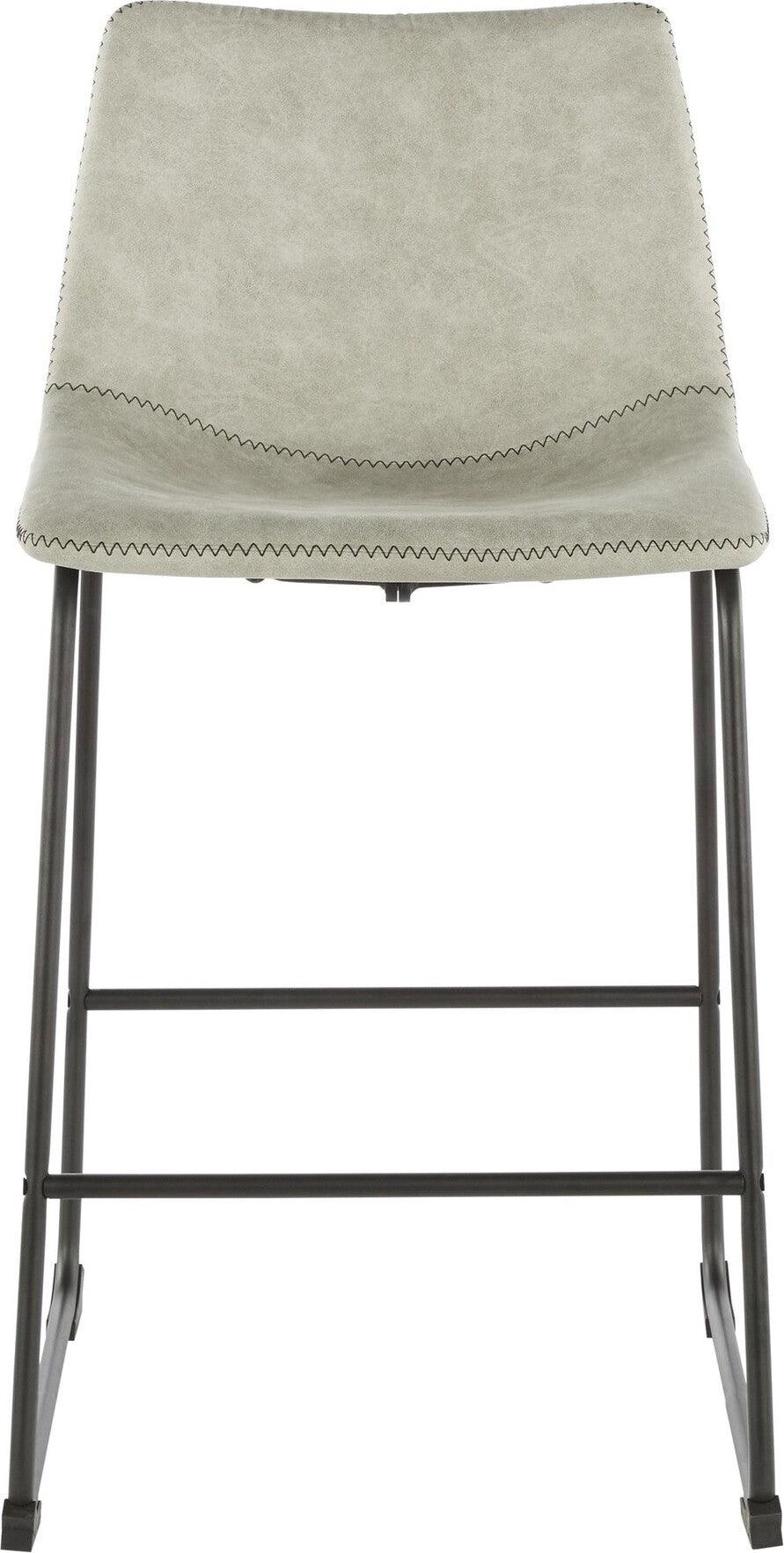 Lumisource Barstools - Duke Counter Stool Black & Light Gray (Set of 2)