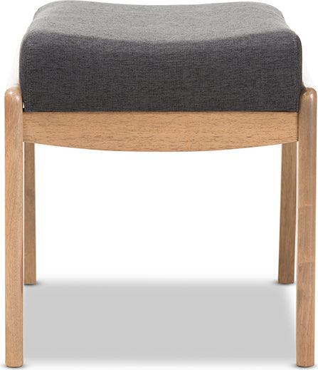 Wholesale Interiors Ottomans & Stools - Wera Mid-Century Retro Modern Dark Grey Fabric Ottoman