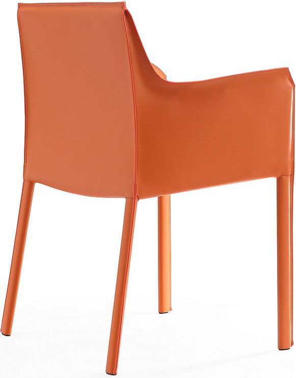 Manhattan Comfort Dining Chairs - Paris Coral Saddle Leather Armchair