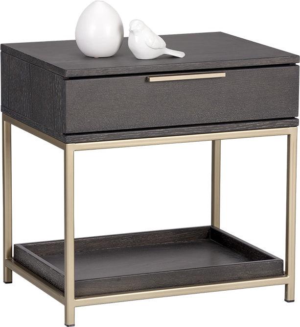 SUNPAN Nightstands & Side Tables - Rebel Nightstand - Gold - Charcoal Grey Gray