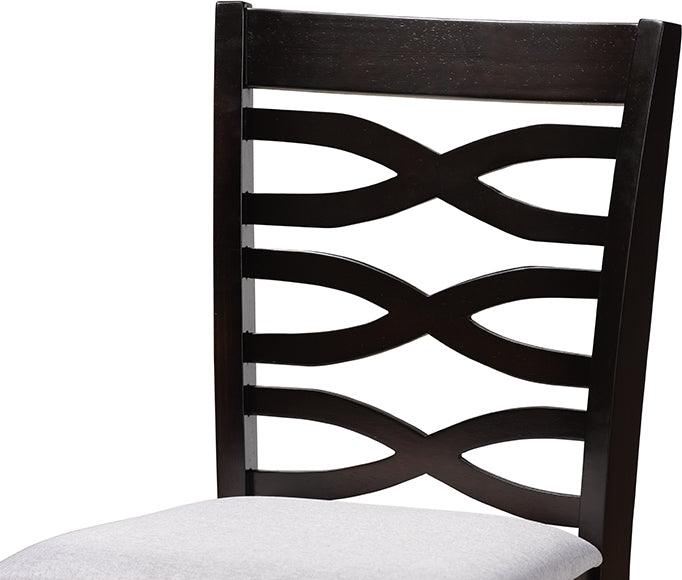 Wholesale Interiors Dining Sets - Lanier Contemporary Gray Fabric Upholstered Brown Finished 5-Piece Wood Pub Set