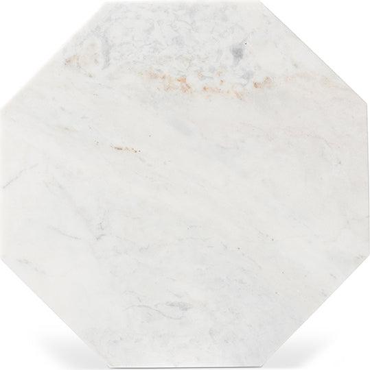 Wholesale Interiors Side & End Tables - Venedict Modern and Contemporary Black Metal End Table with Marble Tabletop