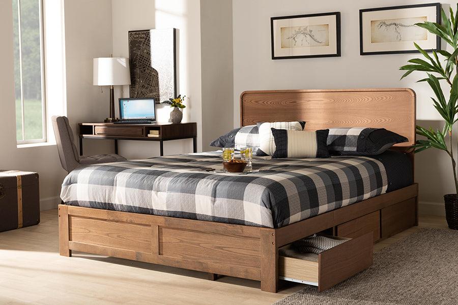 Wholesale Interiors Beds - Eleni King Storage Bed Ash Walnut