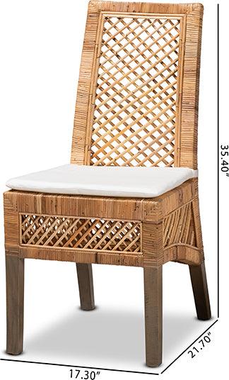 Wholesale Interiors Dining Chairs - Argos Modern Bohemian Natural Brown Rattan 2-Piece Dining Chair Set
