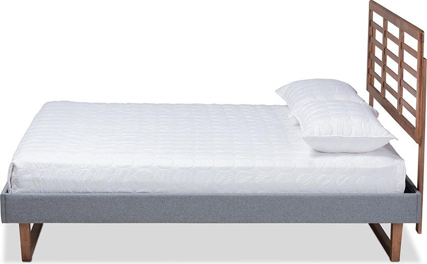 Wholesale Interiors Beds - Rina King Bed Dark Gray & Ash walnut