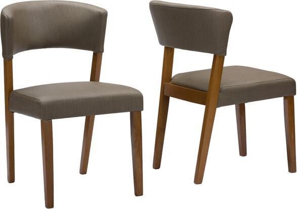 Wholesale Interiors Dining Chairs - Montreal Dining Chair Dark Walnut & Gray (Set of 2)