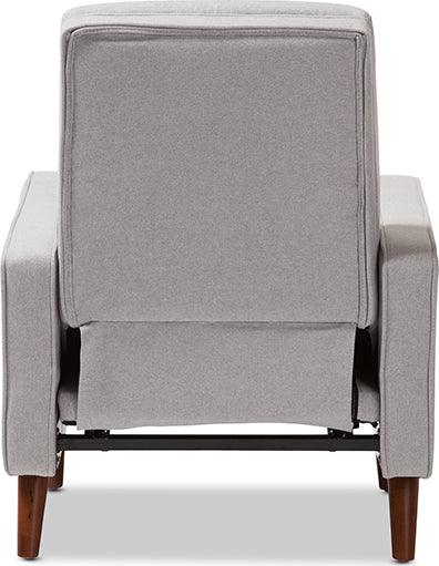 Wholesale Interiors Accent Chairs - Mathias Mid-century Modern Light Grey Fabric Upholstered Lounge Chair