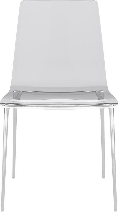 Euro Style Dining Chairs - Cilla Side Chair in Clear with Brushed Nickel Legs
