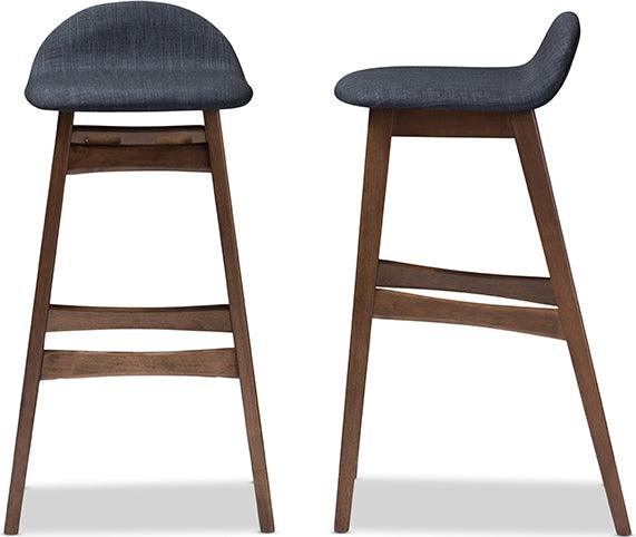 Wholesale Interiors Barstools - Bloom Retro Upholstered Finishing 30-Inches Bar Stool Dark Blue (Set of 2)