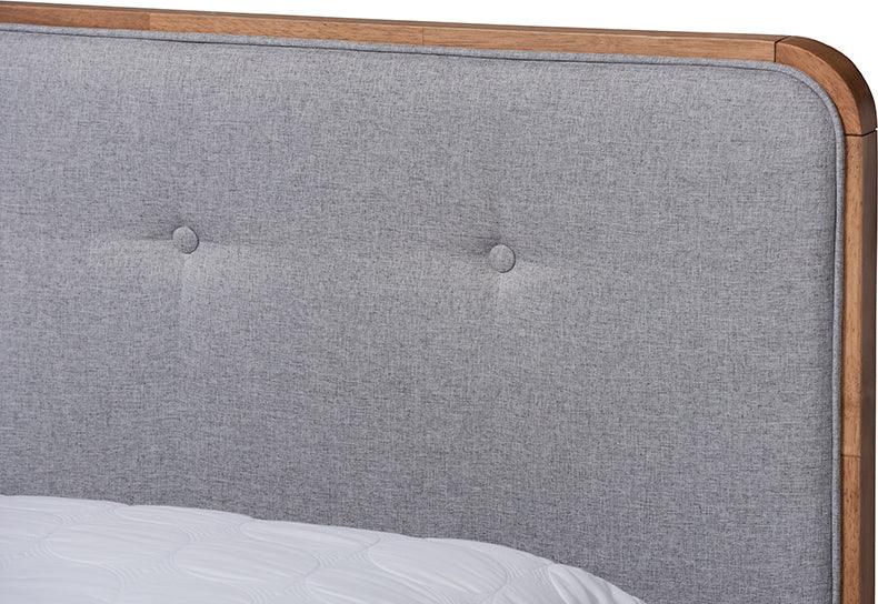 Wholesale Interiors Beds - Natalia Full Bed Light Gray & Walnut