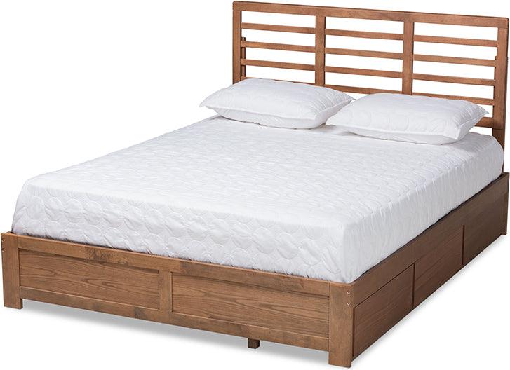 Wholesale Interiors Beds - Piera Queen Storage Bed Ash walnut