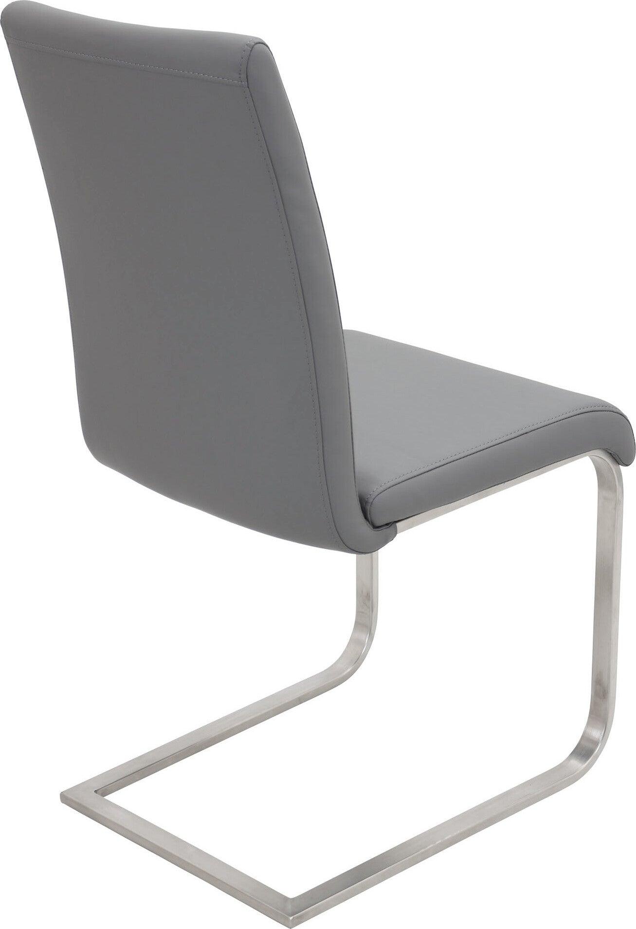 Lumisource Dining Chairs - Foster Contemporary Dining Chair in Grey Faux Leather (Set of 2)