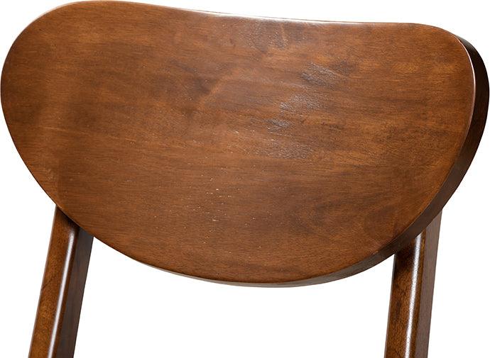 Wholesale Interiors Barstools - Katya Mid-Century Modern Walnut Brown Finished Wood 2-Piece Bar Stool Set