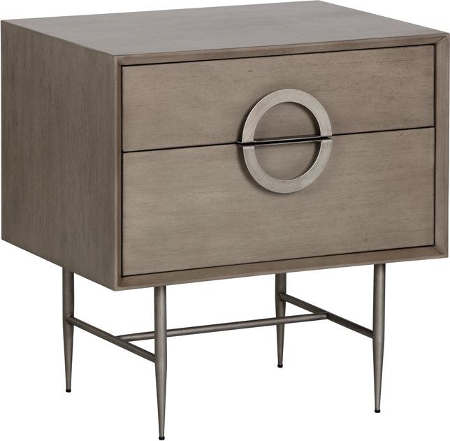 SUNPAN Nightstands & Side Tables - Emery Nightstand - Antique Silver - Ash Grey Gray