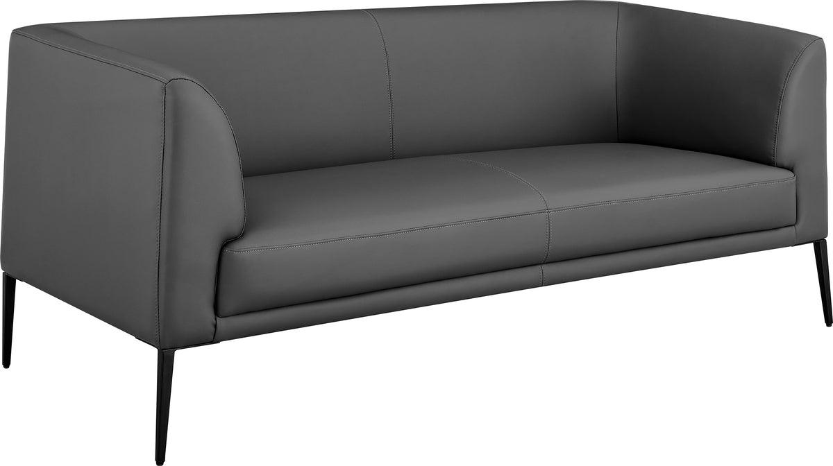 Euro Style Loveseats - Matias Loveseat in Gray Leatherette with Matte Black Legs