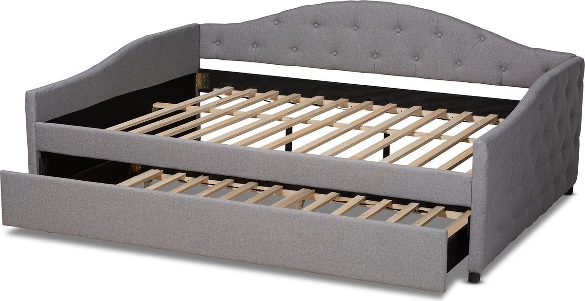 Wholesale Interiors Daybeds - Becker Transitional Grey Fabric Upholstered Queen Size Daybed