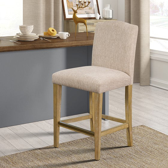 Olliix.com Barstools - Upholstered Counter stool 25"H Tan