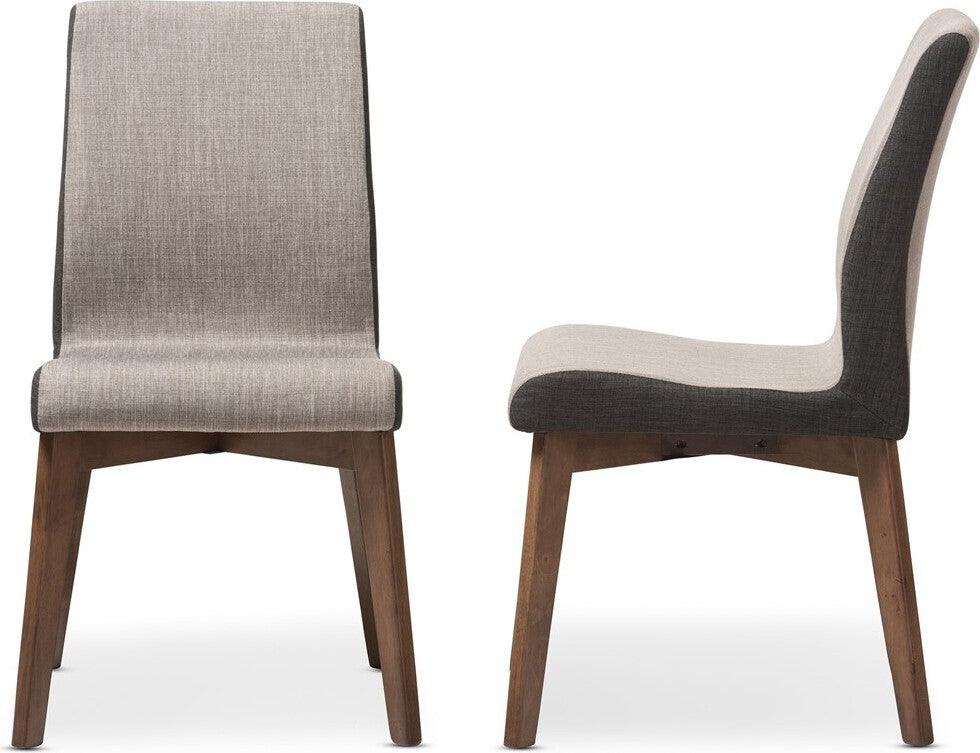 Wholesale Interiors Dining Chairs - Kimberly Dining Chair Beige & Brown (Set of 2)