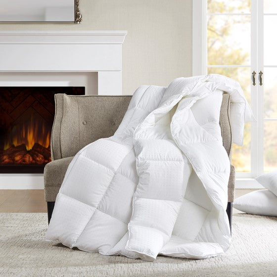Olliix.com Comforters & Blankets - Dobby Cotton Down Alternative Comforter White Full/Queen