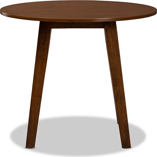 Wholesale Interiors Dining Tables - Ela Walnut Brown Finished 35-Inch-Wide Round Wood Dining Table