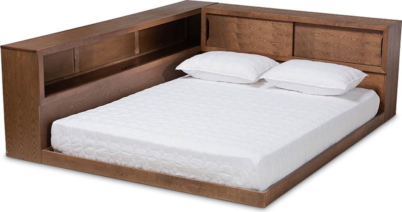 Wholesale Interiors Beds - Erie Queen Storage Bed Walnut