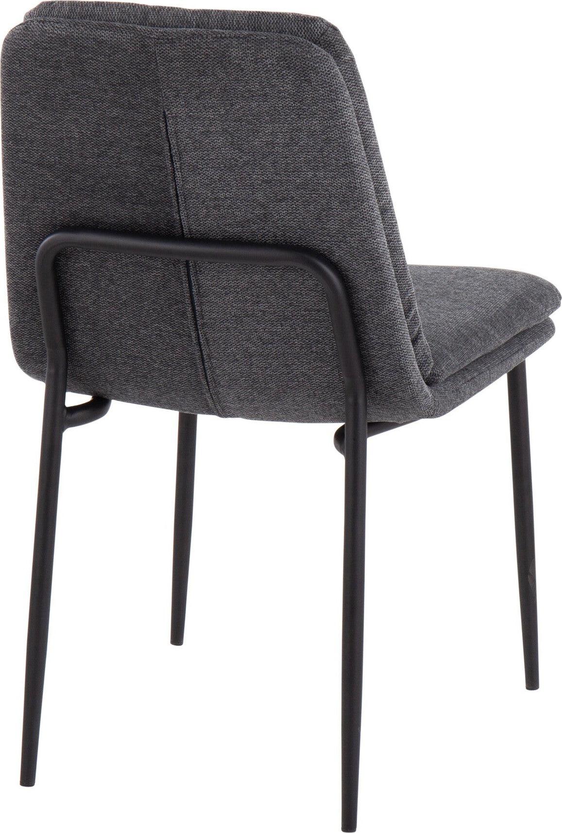 Lumisource Dining Chairs - Smith Contemporary Dining Chair in Black Steel and Charcoal Fabric (Set of 2)
