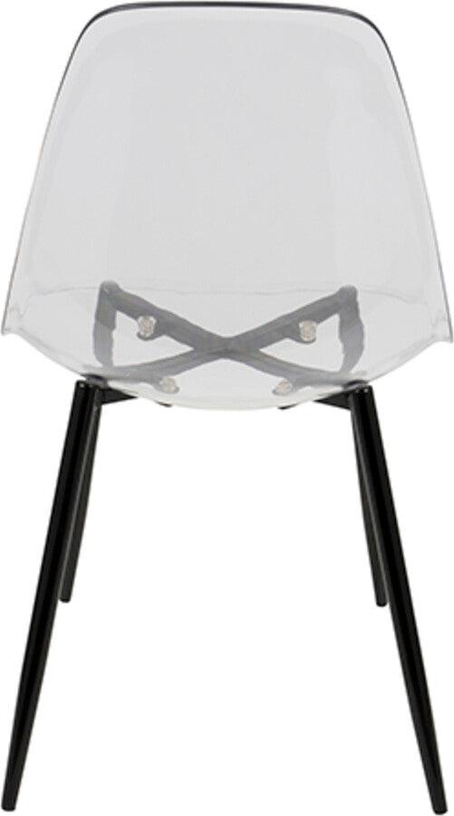Lumisource Dining Chairs - Clara Mid-Century Modern Dining Chair in Black and Clear - Set of 2