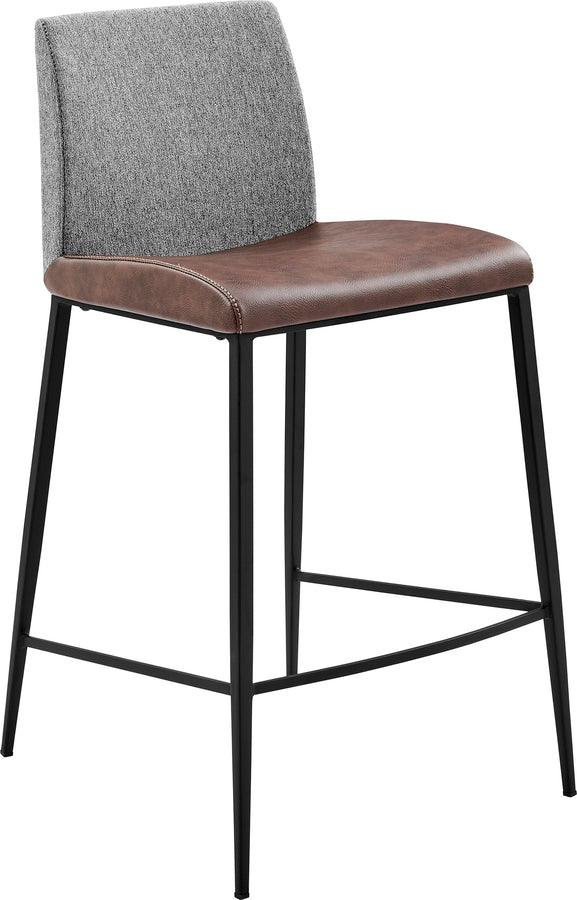 Euro Style Barstools - Rasmus-C Counter Stool with Light Brown & Gray- Set of 2