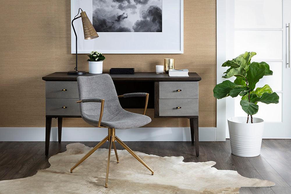 SUNPAN Dining Chairs - Andres Swivel Dining Armchair - Belfast Koala Grey
